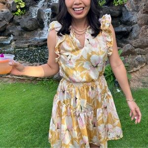 Steve Madden Floral Ruffle Sleeve Dress